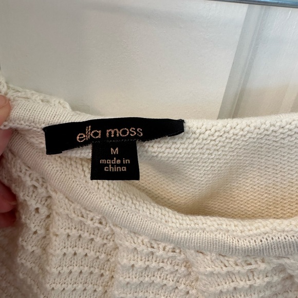 Ella Moss Ivory One shoulder Sweater Crochet Medium - Picture 5 of 5